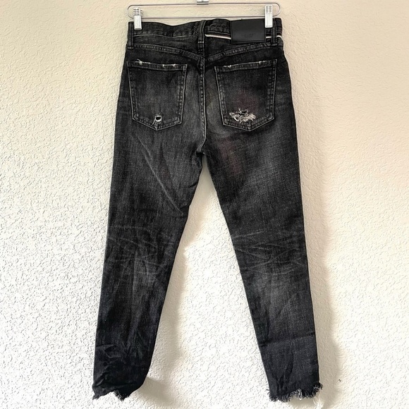 Moussy Vintage Checotah Distressed Skinny Jeans in Black Size 26 - Picture 8 of 13